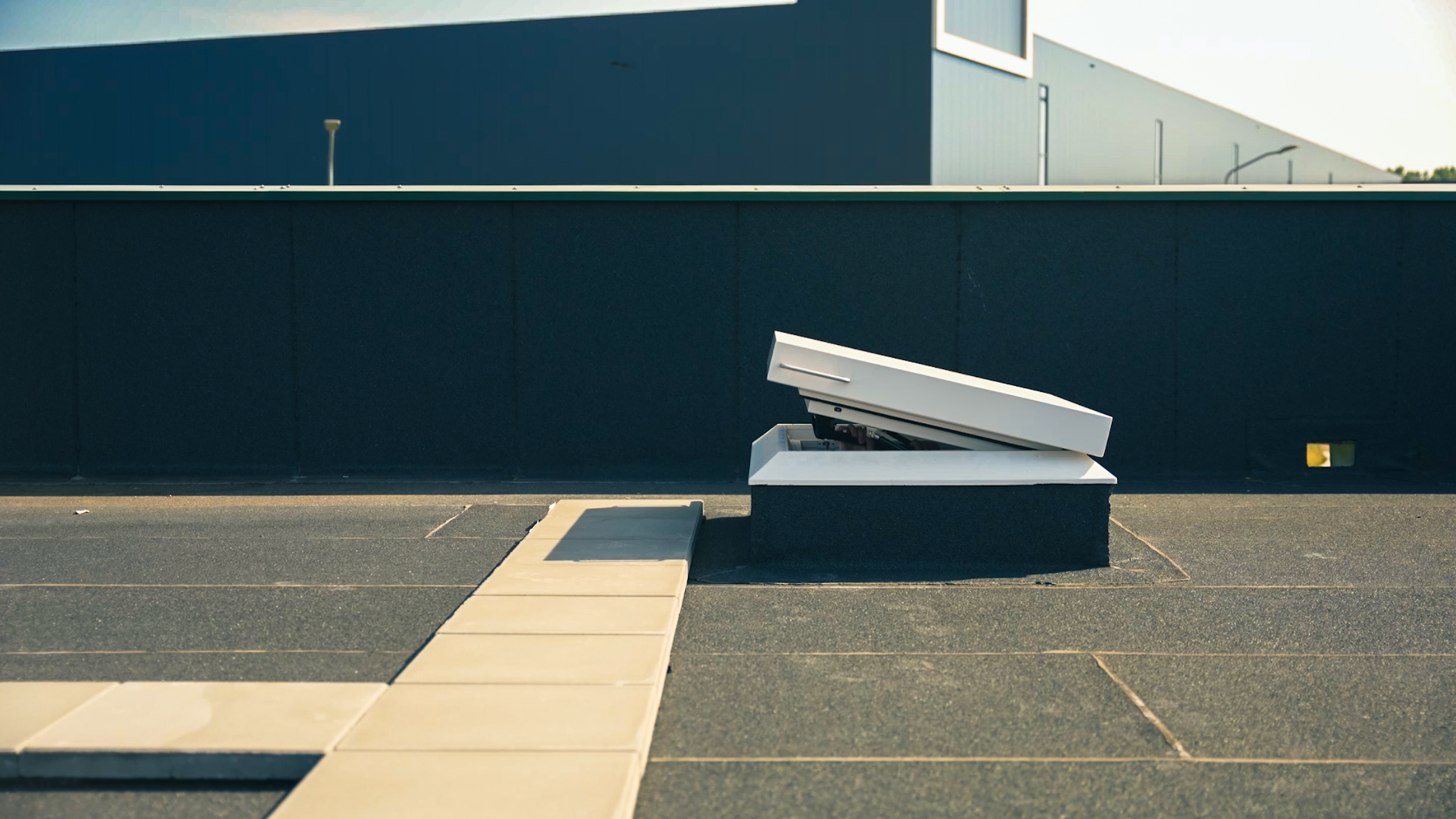 TopAccess roof access hatch with extension ladder at Food Villag